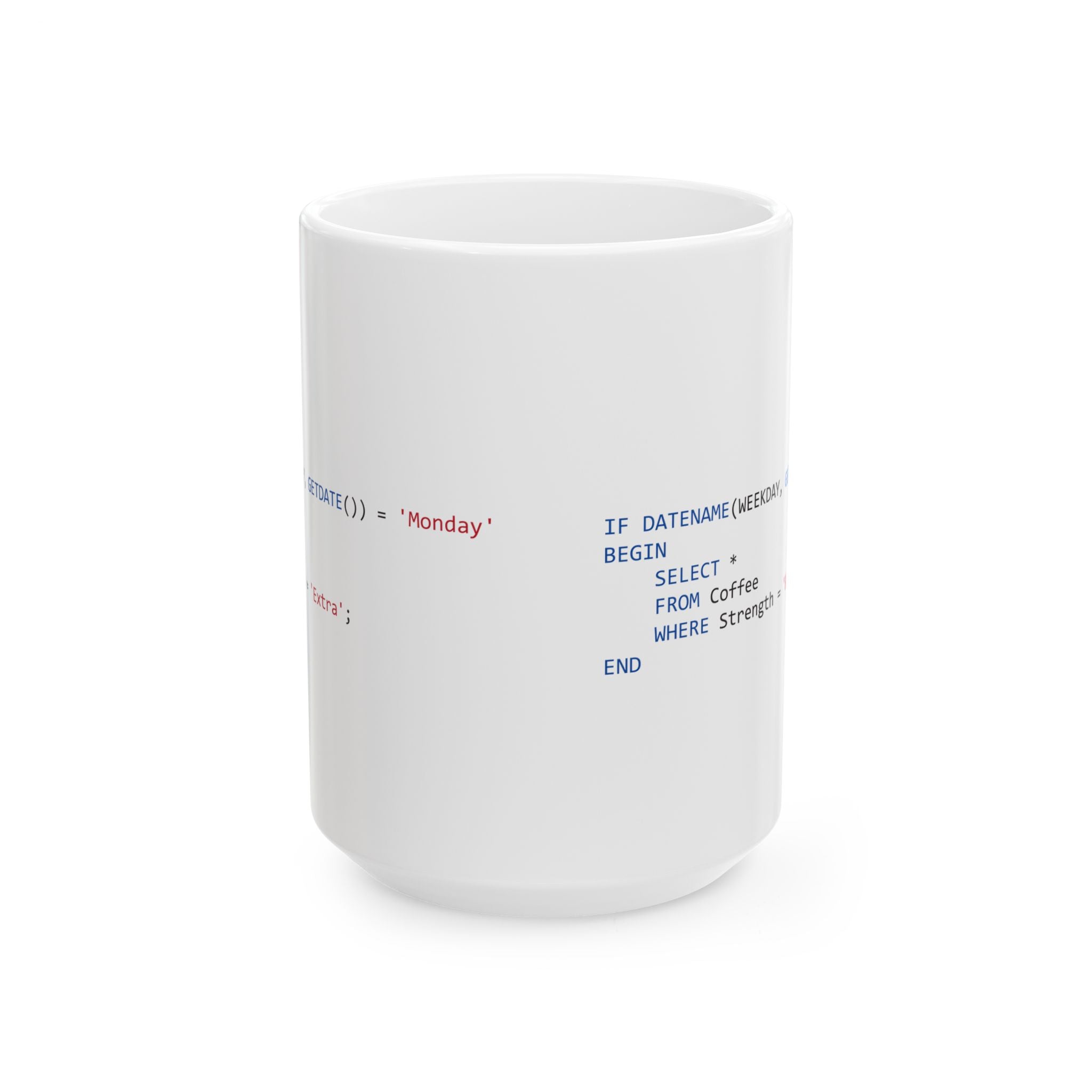 SQL Code Snippets Mug | Programmer Coffee Cup (11oz, 15oz)