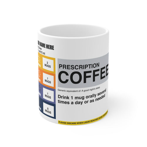 Custom Prescription Label Coffee Mug – Personalized Pharmacist, Nurse, Doctor, Healthcare Gift