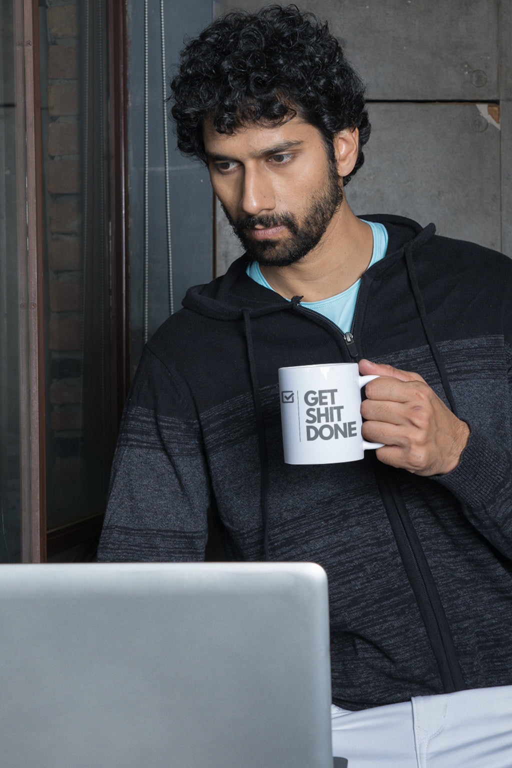 Get Shit Done 15oz Black Office Mug – Funny Motivational Gift