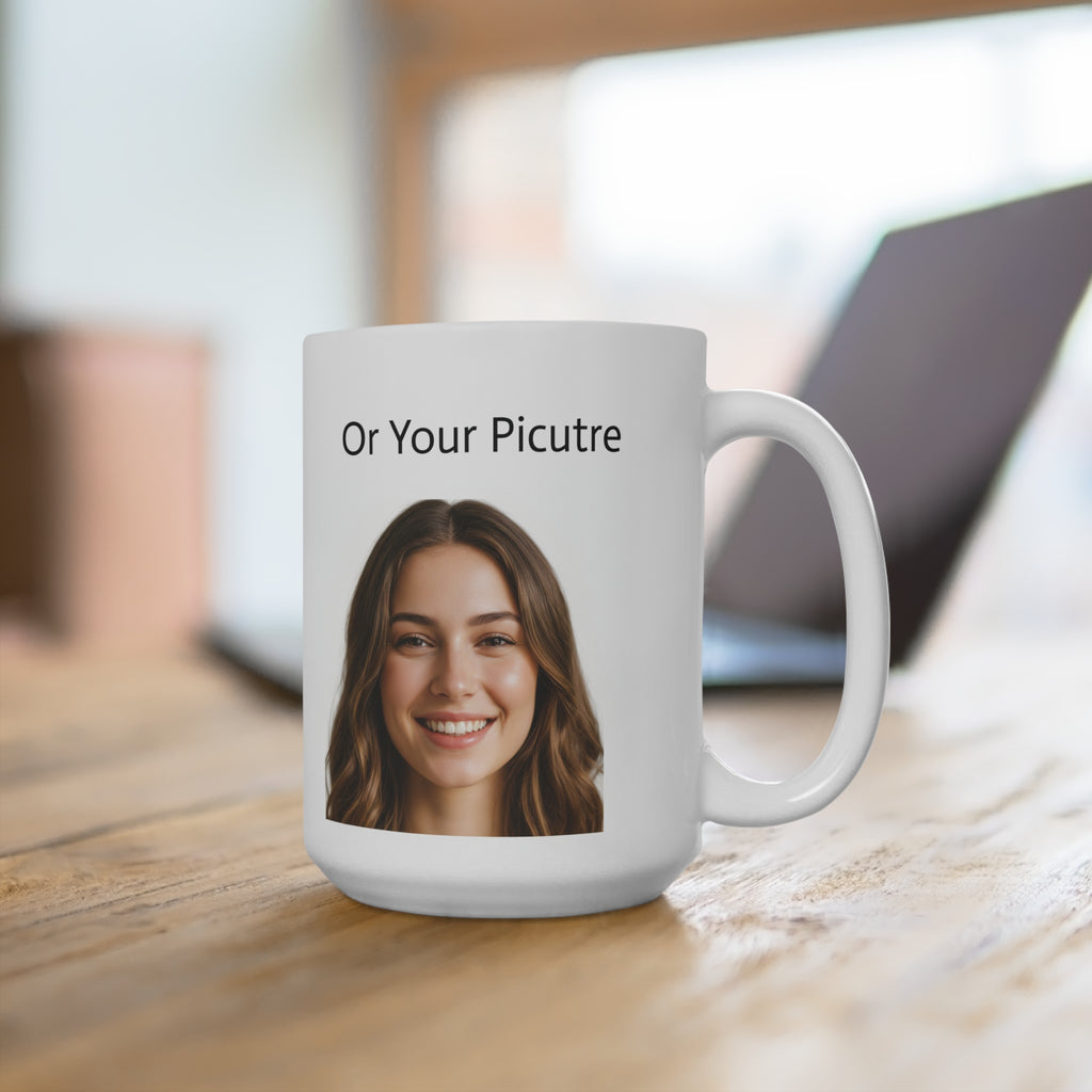 Custom Photo Face Mug | Personalized Photo Coffee Mug, 15oz