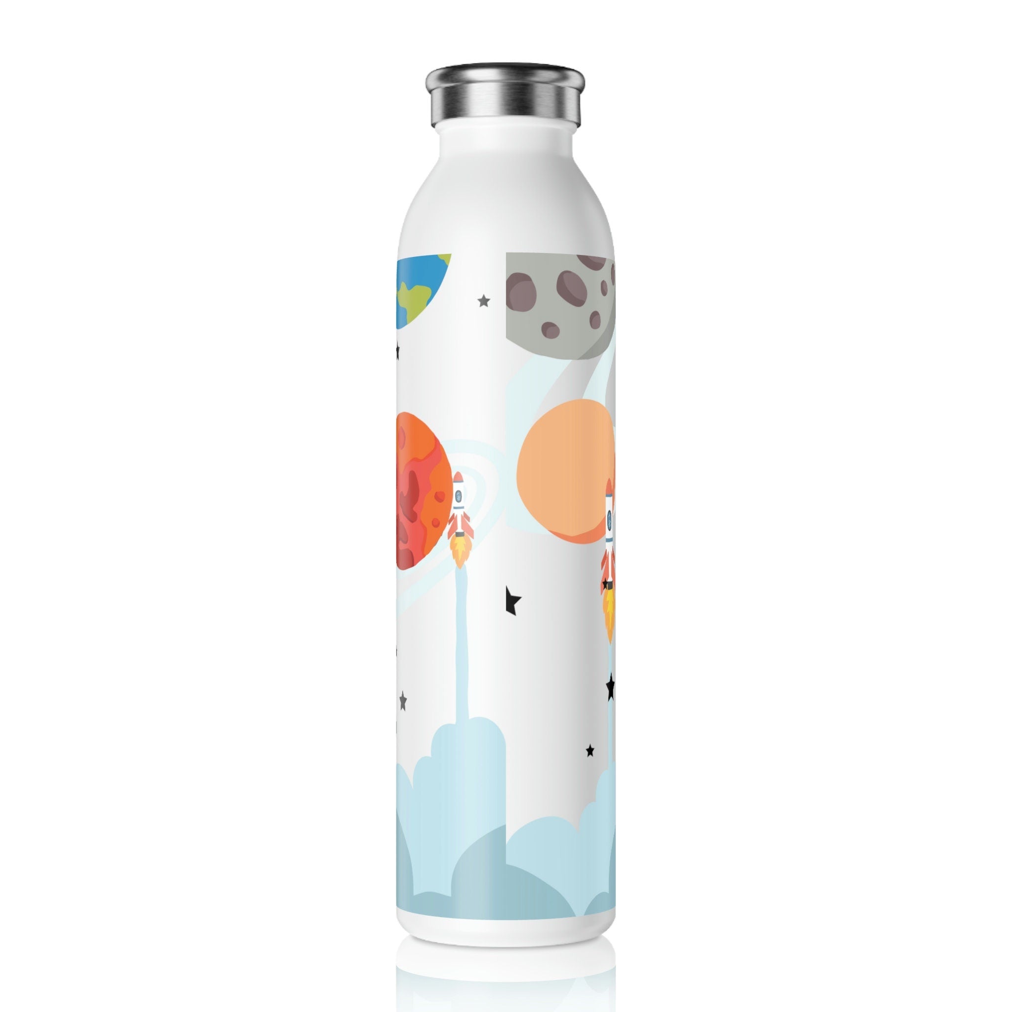 Kid's Personalized Space Explorer Slim Water Bottle | 20 oz