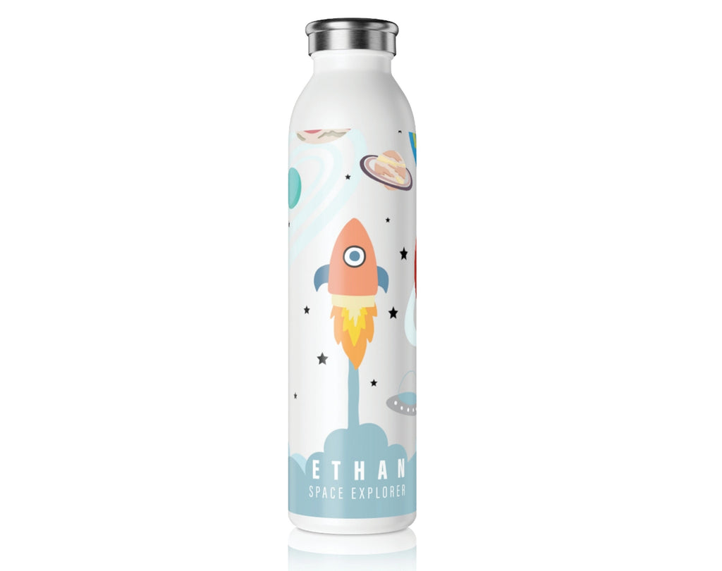 Kid's Personalized Space Explorer Slim Water Bottle | 20 oz
