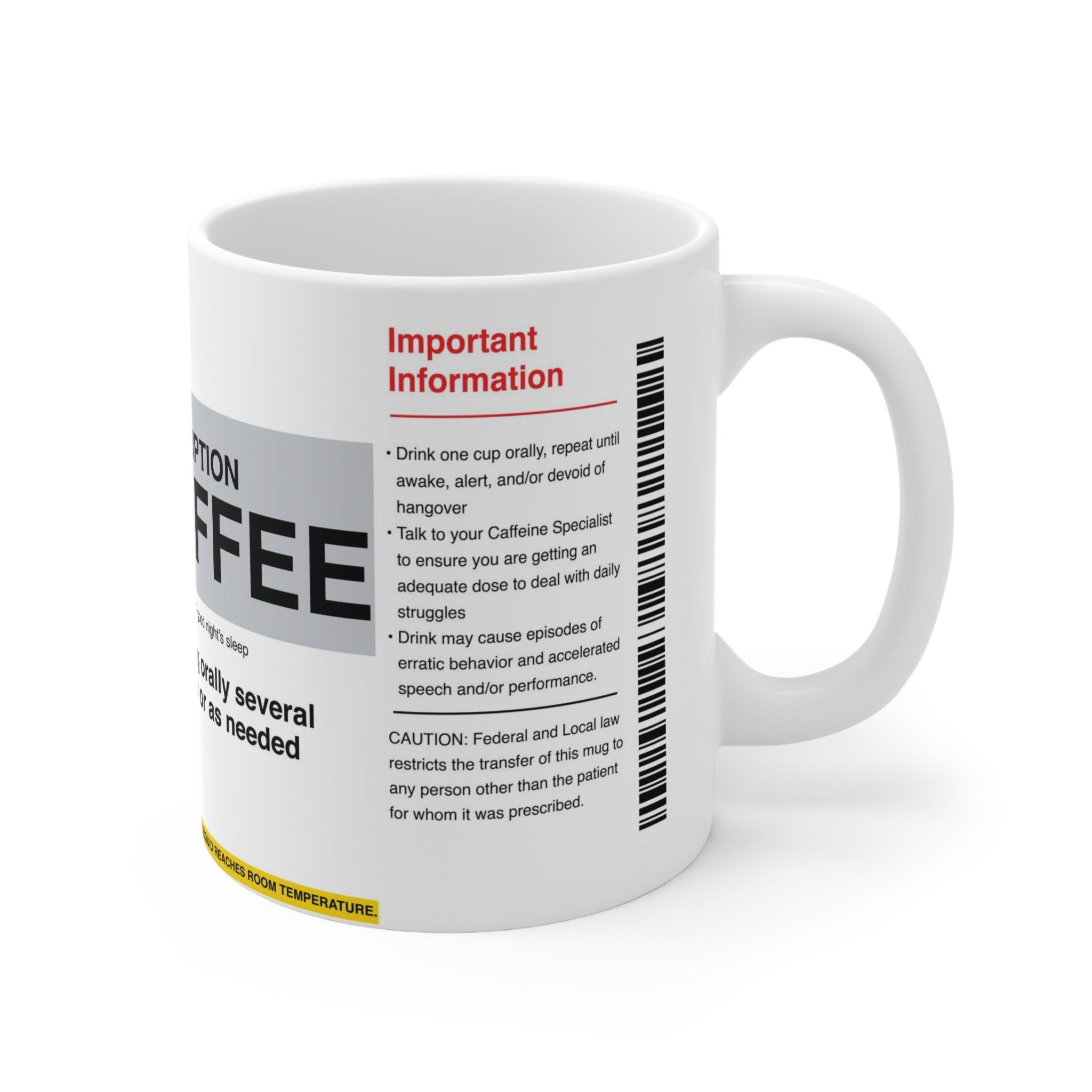 Custom Prescription Label Coffee Mug – Personalized Pharmacist, Nurse, Doctor, Healthcare Gift