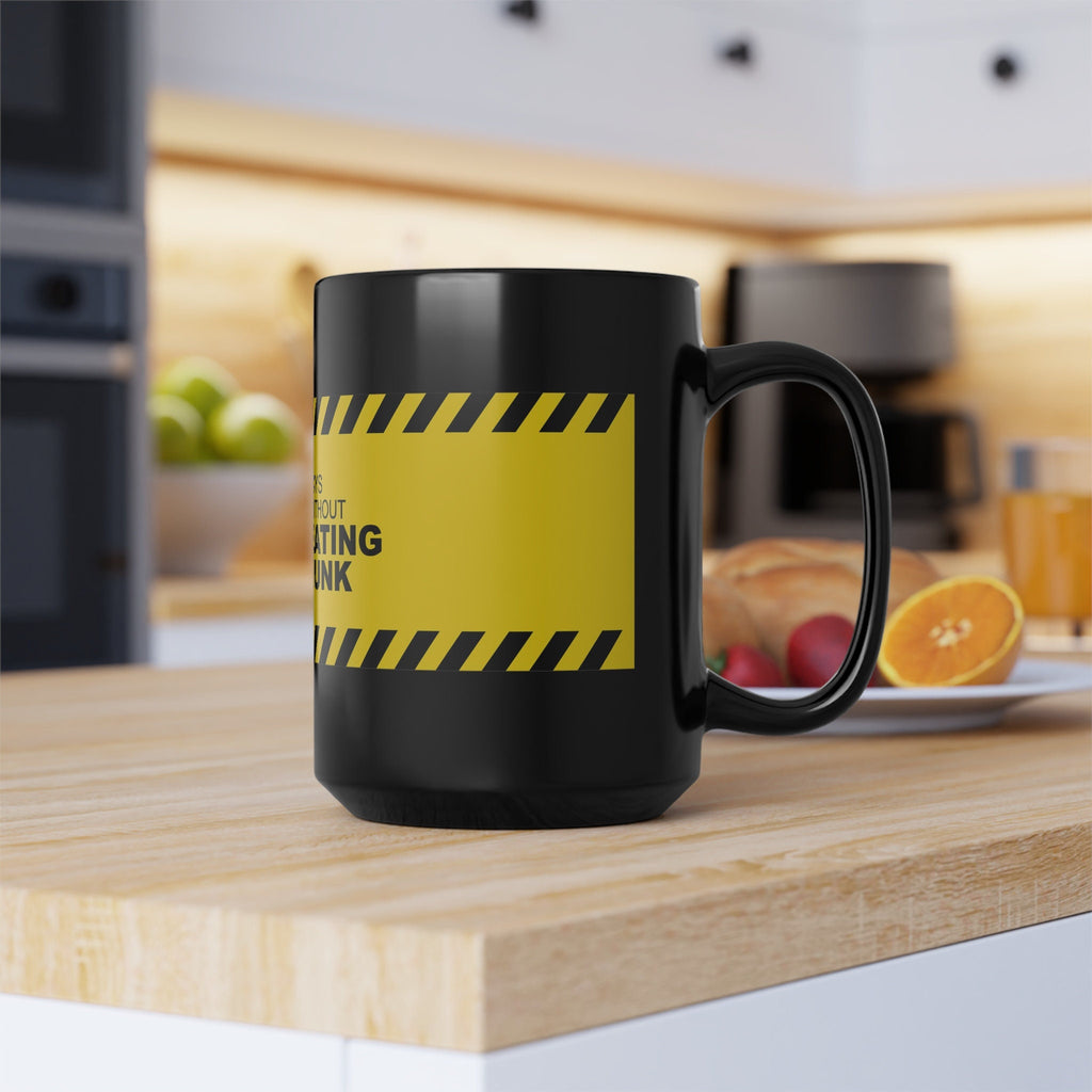 Days Without Junk Food Funny Black Ceramic Mug – Humor Gift for Men & Women