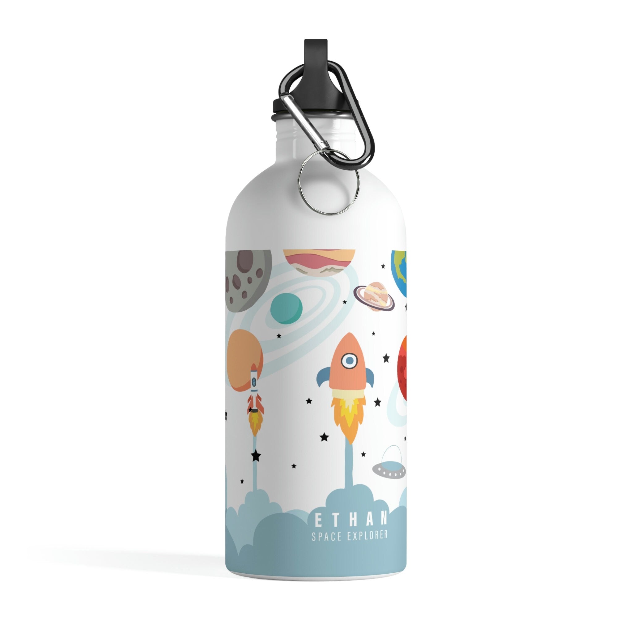 Kid's Personalized Space-Themed Stainless Steel Water Bottle