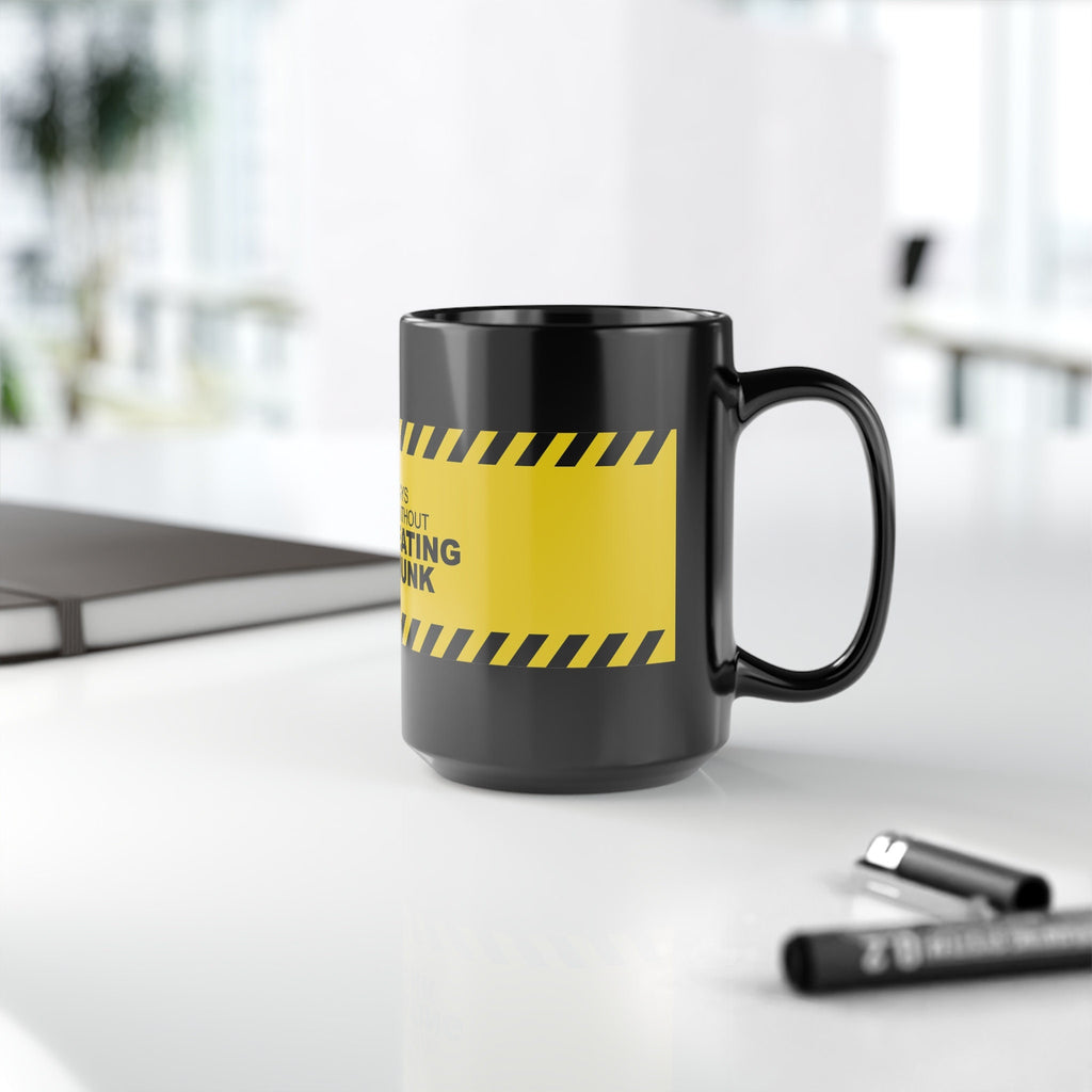 Days Without Junk Food Funny Black Ceramic Mug – Humor Gift for Men & Women